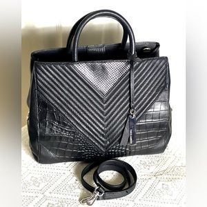 VINCE CAMUTO💥VINTAGE~RARE💥DELMA Black Leather Satchel